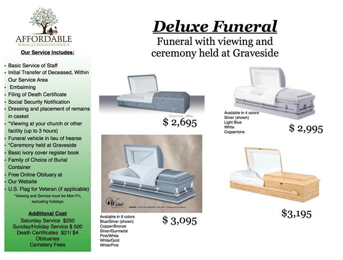 Deluxe Graveside Funeral Austin, Temple & Killeen TX